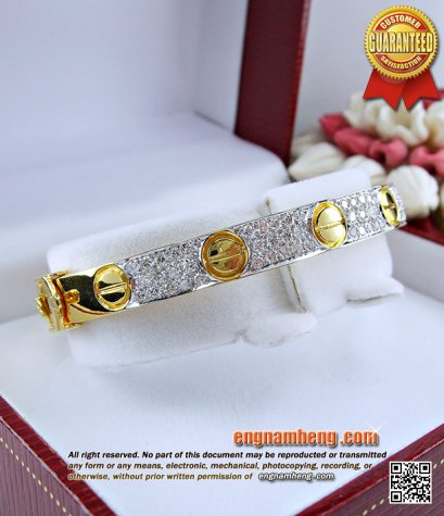 กำไลเพชรเบลเยี่ยมคัท น้ำ98 F-Color/VVS น้ำหนักเพชรรวม 1.06 กะรัต ดีไซน์แฟชั่นสวยเก๋กำลังนิยมค่ะ