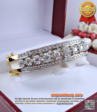 กำไลเพชรเบลเยี่ยมคัท น้ำ97 G-Color/VVS น้ำหนักเพชรรวม 4.24 กะรัต ใส่สวยหรูหราสวยดีค่ะ