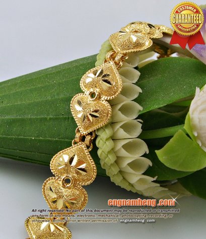 สร้อยแขนทอง 96.5% น้ำหนักทอง 1 บาท (15.2 กรัม) ลายหัวใจคู่ น่ารักค่ะ