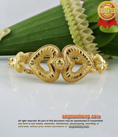 สร้อยแขนทอง 96.5% น้ำหนักทอง 1 บาท (15.2 กรัม) ลายหัวใจ ลายตันใส่สวยแข็งแรงค่ะ