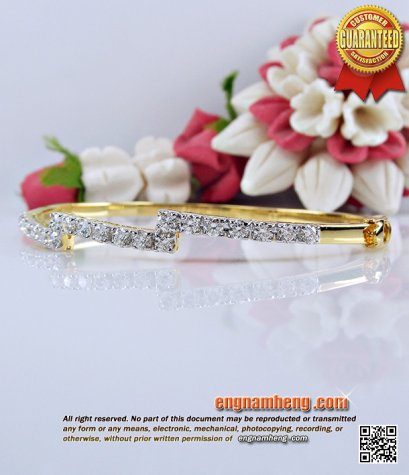 กำไลเพชรเบลเยี่ยมคัท น้ำ98 F-Color/VVS น้ำหนักเพชรรวม 1.35 กะรัต ใส่สวยเก๋ดีคะ