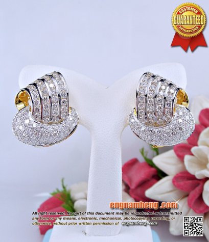 ต่างหูเพชรเบลเยี่ยมคัท น้ำ98 F-Color/VVS น้ำหนักเพชรรวม 2.36 กะรัต ใส่เต็มใบหูสวยหรูราคาสบายๆค่ะ