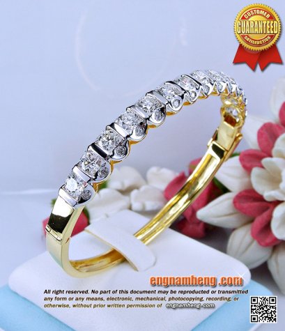 กำไลเพชรเบลเยี่ยมคัท น้ำ 98 F-Color/VVS น้ำหนักเพชร 3.58 กะรัต สวยปิ๊งวิ๊งสุดๆค่ะวงนี้