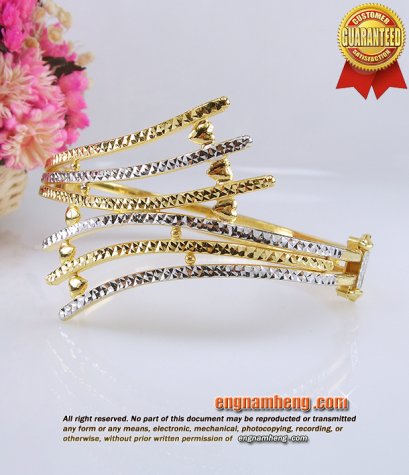 กำไลทอง 96.5% น้ำหนักทอง 1 บาท ชุบ 2 สีใส่สวย น่ารักค่ะ