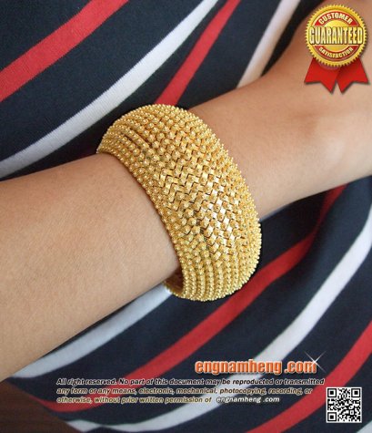 กำไลทองคำ ดอกพิกุลรอบวง ทองคำ96.5% ห้างใหญ่ น้ำหนัก 153.45กรัม (10.12 บาท) สวยละเอียดมั่กมากค่ะ