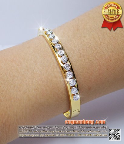 กำไลเพชรกลิ้ง เพชรเบลเยี่ยมคัท น้ำหนักเพชรรวม 1.02 กะรัต สวยแจ่มค่ะ