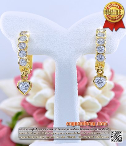 ต่างหูเพชรเบลเยี่ยมคัทน้ำ 98 F-Color/VVS1 คัดเพชรพิเศษ เพชรขาวจั๊ว เล่นไฟดีสุดๆค่ะ