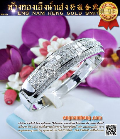 กำไลเพชรเบลเยี่ยมคัท น้ำ98 F-Color/VVS ประกอบไปด้วยเพชร Asscher-cut Diamond &amp; Round Brillian-Cut Diamond น้ำหนักเพชรรวม 8.22 กะรัต งามจับใจ