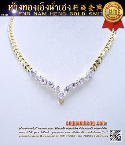 สร้อยคอเพชรเม็ดละ 2 กะรัต เพชรเบลเยี่ยมคัทน้ำ 98% F-Color/ VVS1 &amp;2 / 3EX / None Flu น้ำหนักเพชรรวม 22.44 กะรัต เพชรทั้งหมด11 เม็ด เส้นนี้เห็นแล้วไม่เงียบ รับรองช๊อต!!ค่ะ