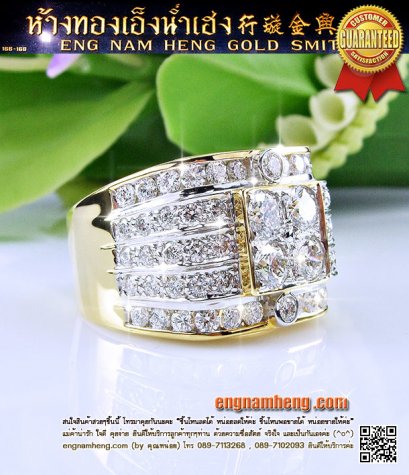 แหวนเพชรชาย เพชรเบลเยี่ยมคัทน้ำ 98-99 F,E-Color/VVS น้ำหนักเพชรรวม 2.79 กะรัต ใส่เต็มนิ้วเท่ห์ๆ ค่ะ