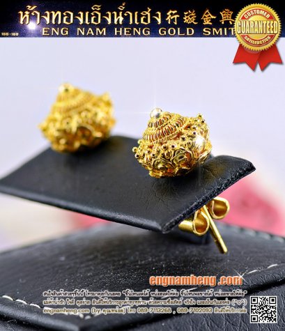 ต่างหูทอง 99.99% ลายไทยวิจิตร สวยงานละเอียดค่ะ