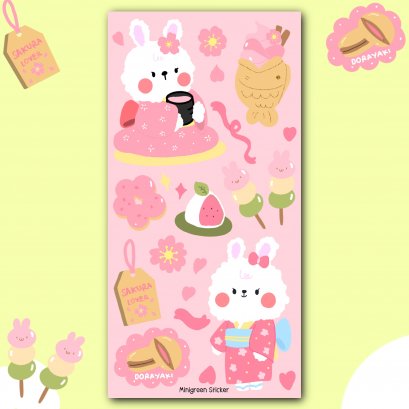 Mini Sticker - Sakura Rabbit