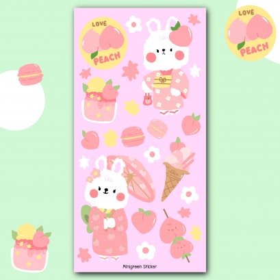 Mini Sticker - Peachy Rabbit