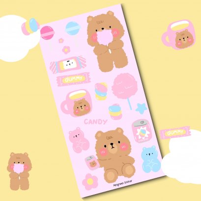 Mini Sticker - Bear and Candy