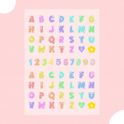 Premium Sticker - Alphabet Peach