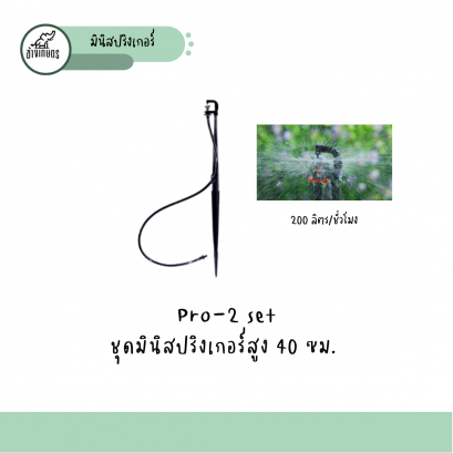 Pro-2 set ชุดมินิสปริงเกอร์สูง 40 ซม. 200 ลิตรต่อชั่วโมง