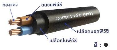 สายไฟ NYY 1-4 cores ยี่ห้อ ไทยยูเนี่ยน (Thai Union)