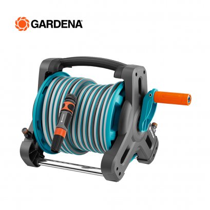 Gardena สายยางโรลตั้งพื้น ขนาด 10 เมตร พร้อมชุดหัวฉีดน้ำพร้อมข้อต่อน้ำ (08010-20)