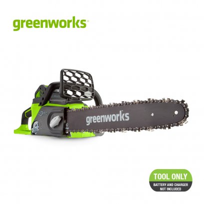Greenworks เลื่อยโซ่แบตเตอรี่ ขนาด 40V, กำลัง 0.9 แรงม้า, บาร์ 10 นิ้ว (เฉพาะตัวเครื่อง)