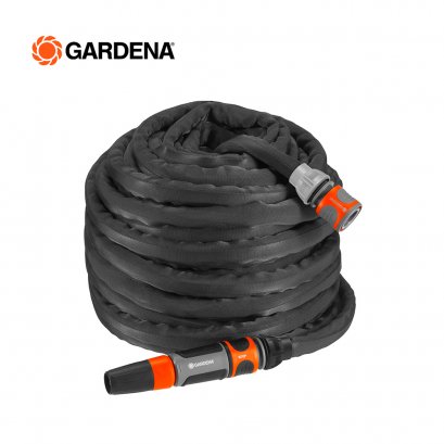 Gardena สายยางหุ้มไนล่อนถัก 30 ม. พร้อมหัวฉีดและข้อต่อ (18438-20)