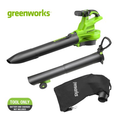 Greenworks เครื่องเป่าลมและดูดใบไม้ไร้สาย แบตเตอรี่ ขนาด 40V (เฉพาะตัวเครื่อง)