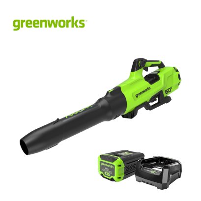 Greenworks เครื่องเป่าลมพลังงานแบตเตอรี่ 60V รวมแบตเตอรี่และแท่นชาร์จ