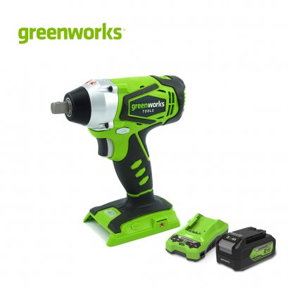 Greenworks สว่านหัวลูกบล็อกแบตเตอรี่ ขนาด 24V พร้อมแบตเตอรี่(4 แอมป์)และแท่นชาร์จเร็ว