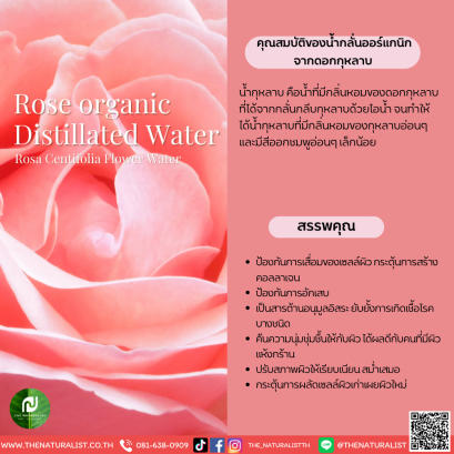 น้ำกลั่นออร์แกนิคดอกกุหลาบ - Rose Organic Distillated Water