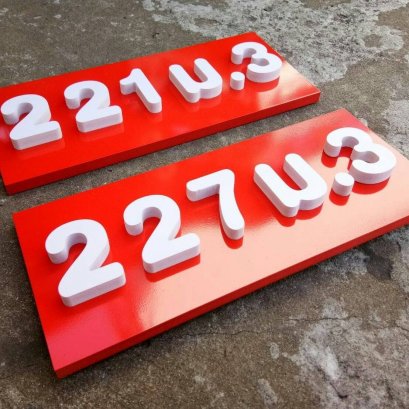 รับทำ ป้ายบ้านเลขที่ พลาสวูด ป้ายอักษรพลาสวูด พ่นสี2k เกรดสี 5-10ปี