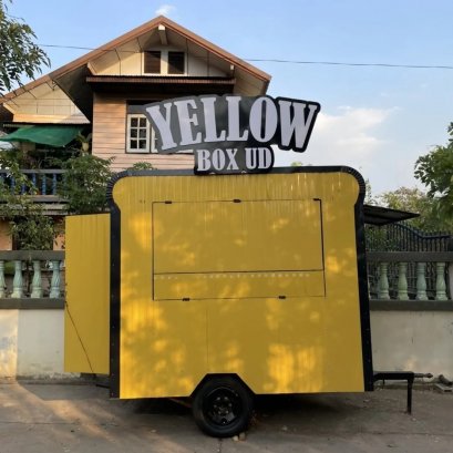 ป้ายอักษรพลาสวูด 2ชั้น ร้าน YELLOW BOX UD