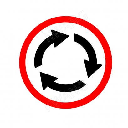 BISON ป้ายเครื่องหมายจราจร วงเวียน ขนาด 45 cm.