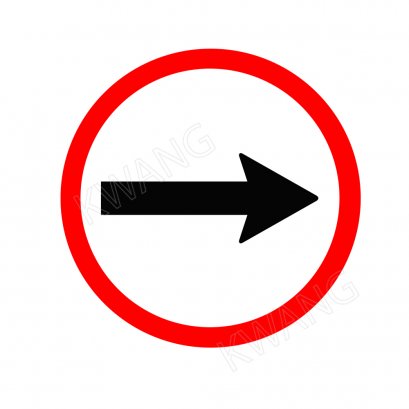 BISON ป้ายเครื่องหมายจราจร บังคับเลี้ยวขวา 45 cm.