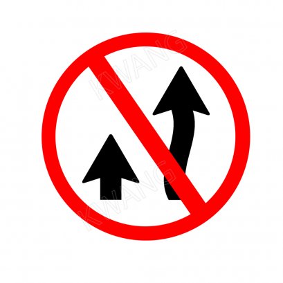 BISON ป้ายเครื่องหมายจราจร ห้ามแซง 45 cm.