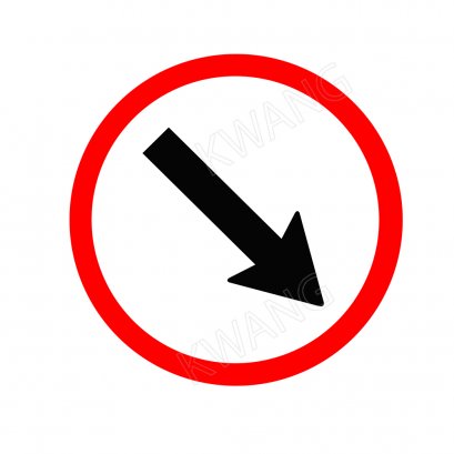 BISON ป้ายเครื่องหมายจราจร ให้ชิดขวา 45 cm.