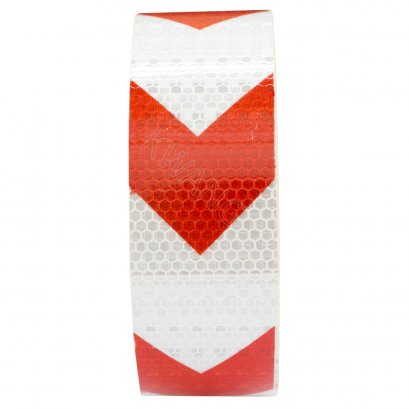 เทปสะท้อนแสงติดรถ ลายลูกศร 25เมตร สีแดง/ขาว