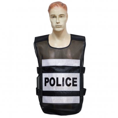 KYOWA เสื้อกั๊กตำรวจ 2 แถบ สีดำ