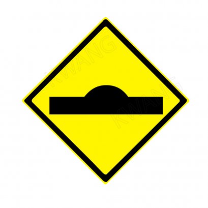 BISON ป้ายเครื่องหมายจราจร &quot;เตือนรถกระโดด&quot; 45 cm.