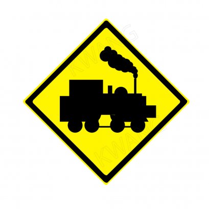 BISON ป้ายเครื่องหมายจราจร &quot;ทางข้ามทางรถไฟไม่มีเครื่องกั้น&quot; 45 cm.