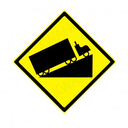 BISON ป้ายเครื่องหมายจราจร &quot;ทางขึ้นลาดชัน&quot; 45 cm.