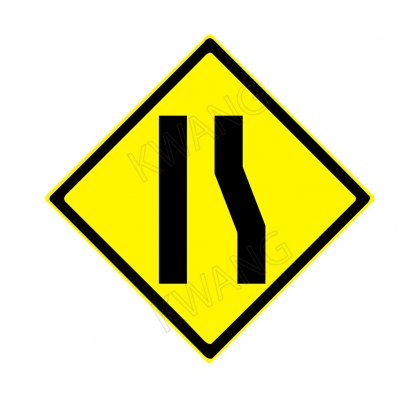 BISON ป้ายเครื่องหมายจราจร &quot;ทางแคบด้านขวา&quot; 45 cm.