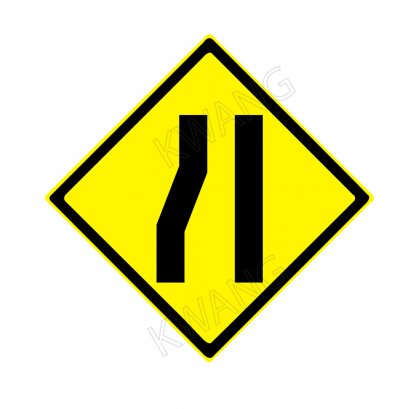 BISON ป้ายเครื่องหมายจราจร &quot;ทางแคบด้านซ้าย&quot; 45 cm.