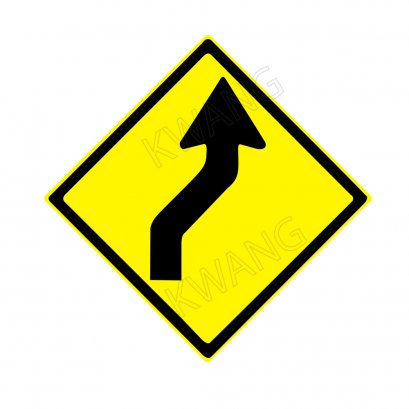 BISON ป้ายเครื่องหมายจราจร &quot;ทางโค้งกลับเริ่มขวา&quot; 45 cm.