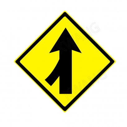 BISON ป้ายเครื่องหมายจราจร &quot;ทางร่วมแยกออกทางซ้าย&quot; 45 cm.