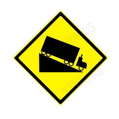 BISON ป้ายเครื่องหมายจราจร &quot;ทางลงลาดชัน&quot; 45 cm.