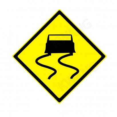 BISON ป้ายเครื่องหมายจราจร &quot;ทางลื่น&quot; 45 cm.