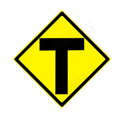 BISON ป้ายเครื่องหมายจราจร &quot;ป้ายทางแยกรูปตัวที&quot; 45 cm.