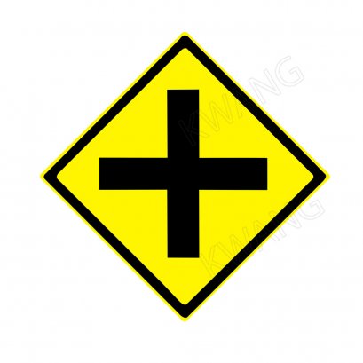 BISON ป้ายเครื่องหมายจราจร &quot;ป้ายทางโทตัดทางเอก&quot; 45 cm.