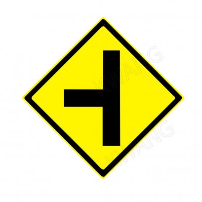 BISON ป้ายเครื่องหมายจราจร &quot;ทางโทแยกทางเอกทางซ้าย&quot; 45 cm.