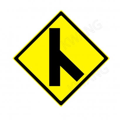 BISON ป้ายเครื่องหมายจราจร &quot;ทางโทเชื่อมทางเอกจากขวา&quot; 45 cm.