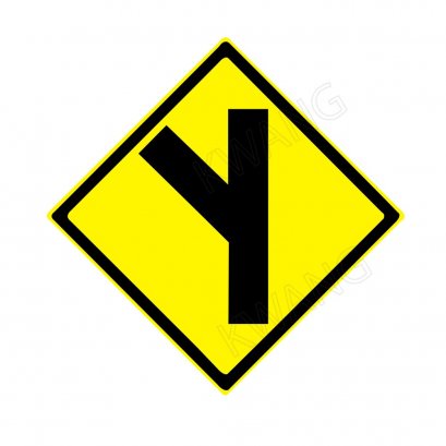 BISON ป้ายเครื่องหมายจราจร &quot;ทางโทแยกทางเอกทางซ้ายรูปตัววาย&quot; 45 cm.